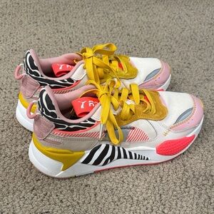 Puma Women's Zebra Print Sneakers - Pink, Yellow, White